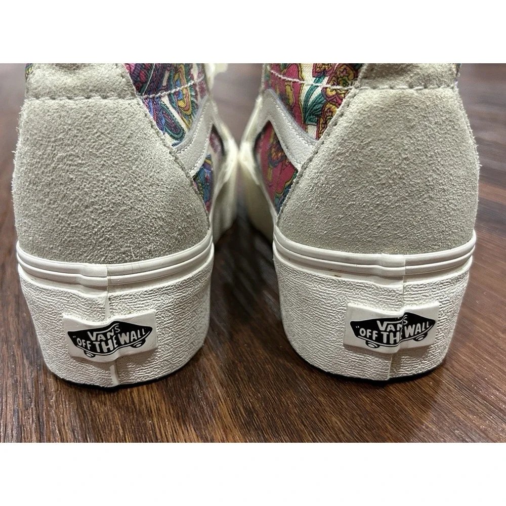 Vans Sk8-Hi Tapered‎ Paisley Bloom Turtledove Platform Womens 6.5 Hipster Boho